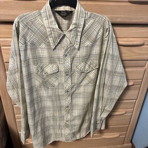 Sears Western Wear Shirt Men's XL Pearl Snap Long Sleeve True Vintage Cowboy - Picture 2 of 9